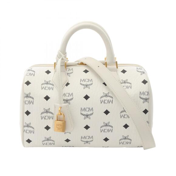 MCM Visetos handbag white canvas leather - Picture 1 of 6